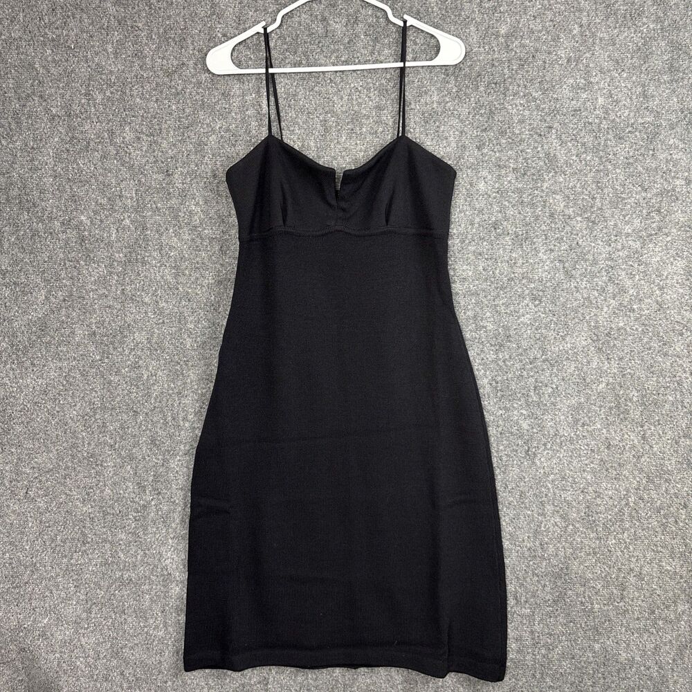 ST JOHN Evening Dress Womens Size 10 Black Knit Cocktail Party Sexy Glam